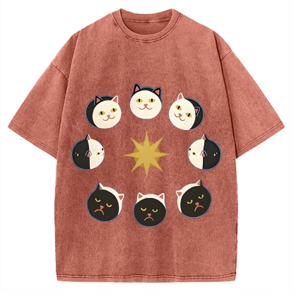 Van Gogh Cat Vintage Washed T-shirt