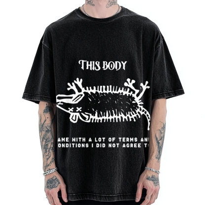 Tokyo-Assassin Funny Possum Playing Dead Vintage Washed T-shirt