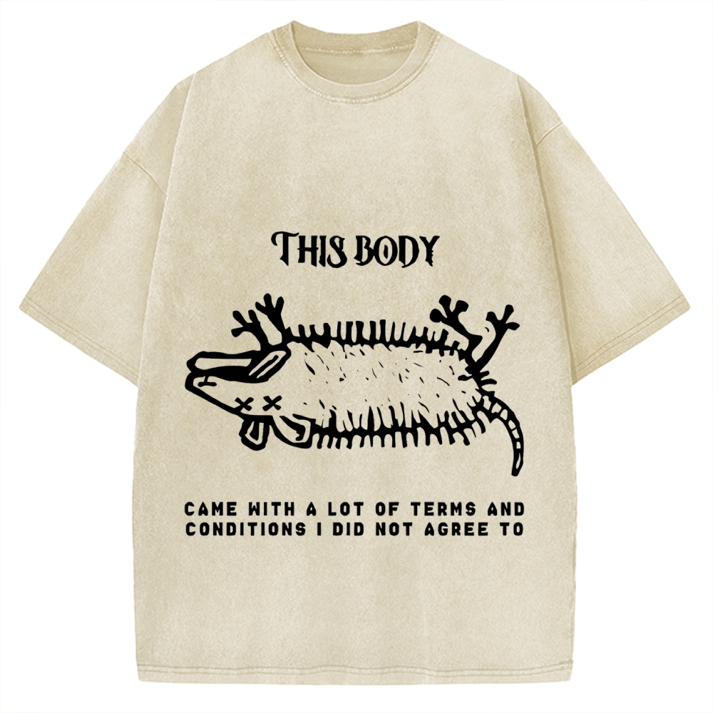 Tokyo-Assassin Funny Possum Playing Dead Vintage Washed T-shirt