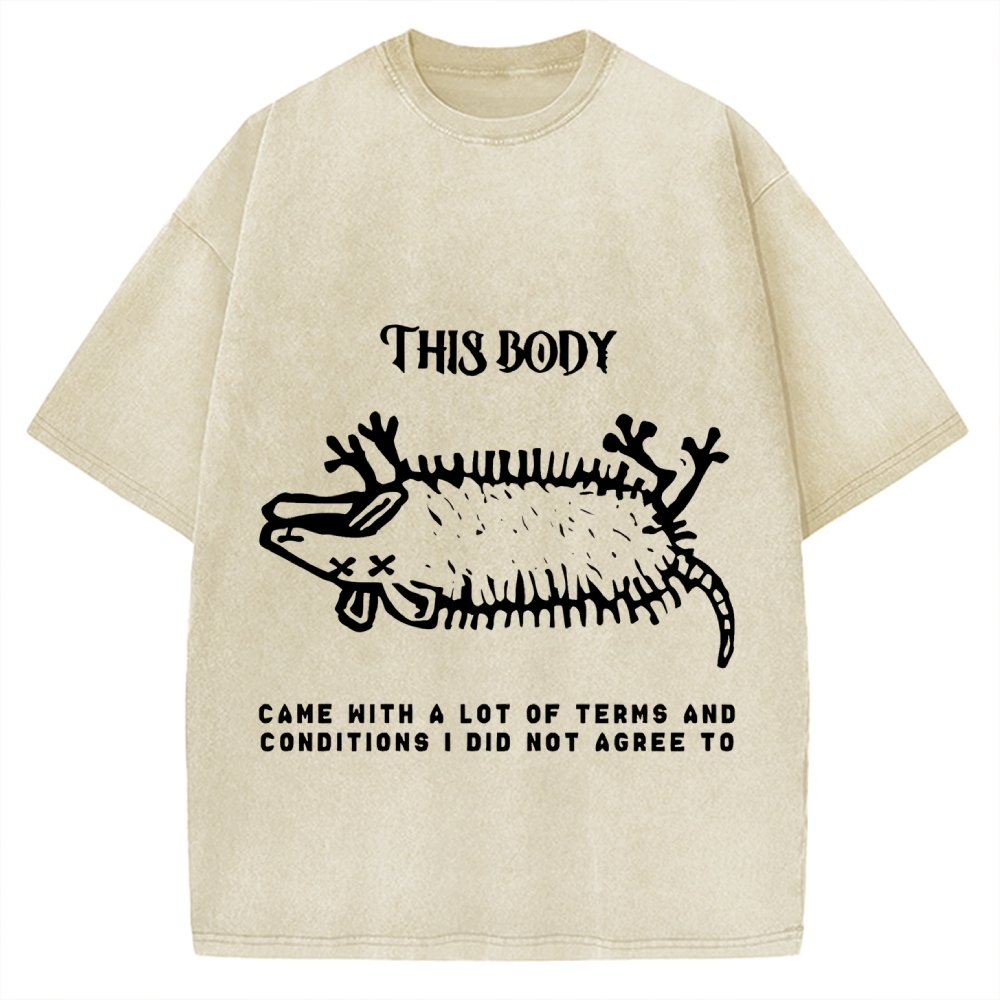 Tokyo-Assassin Funny Possum Playing Dead Vintage Washed T-shirt