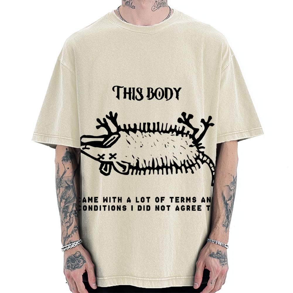 Tokyo-Assassin Funny Possum Playing Dead Vintage Washed T-shirt