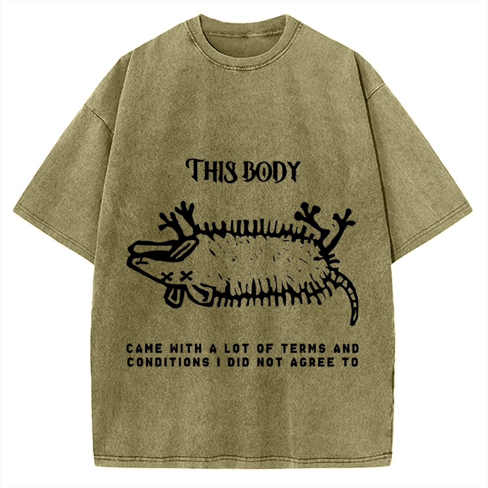 Tokyo-Assassin Funny Possum Playing Dead Vintage Washed T-shirt