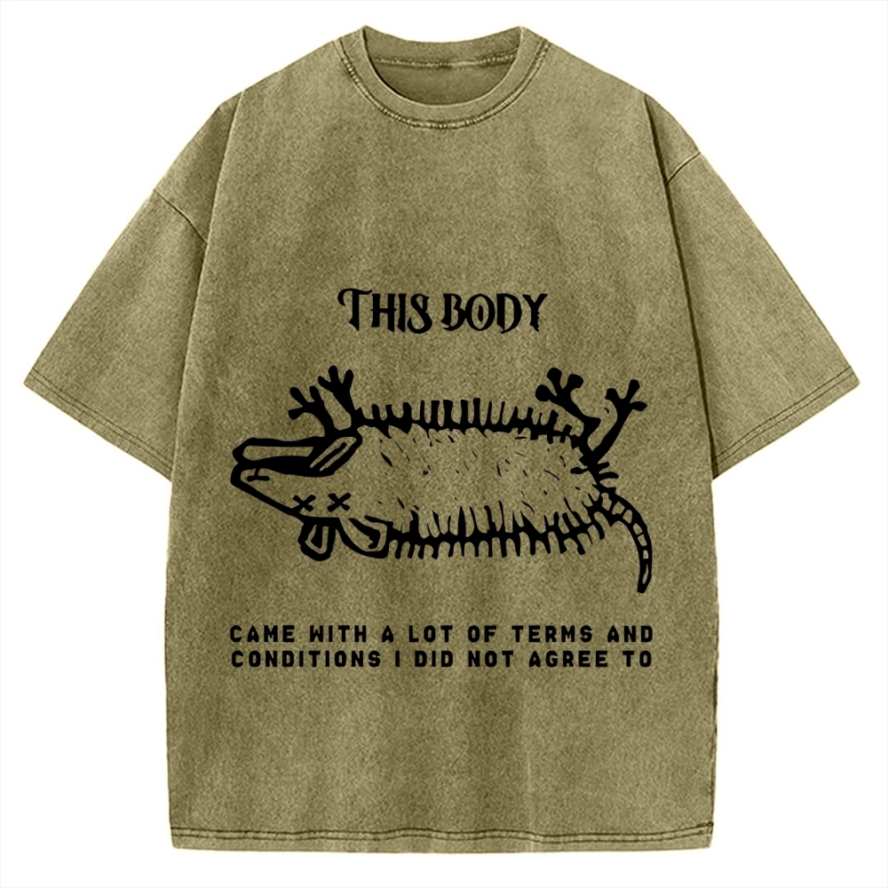 Tokyo-Assassin Funny Possum Playing Dead Vintage Washed T-shirt