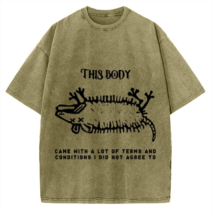 Tokyo-Assassin Funny Possum Playing Dead Vintage Washed T-shirt