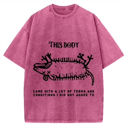 Tokyo-Assassin Funny Possum Playing Dead Vintage Washed T-shirt