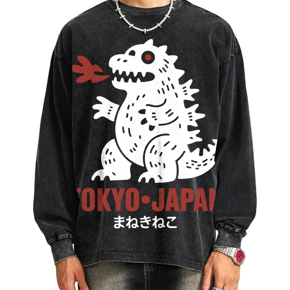 Tokyo-Assassin Japanese Lucky MonsterVintage Washed Sweatshirts