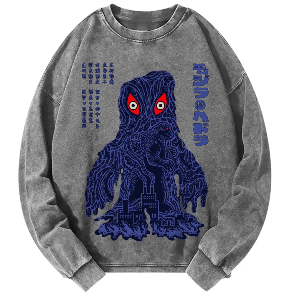 Tokyo-Assassin Japanese Monster Vintage Washed Sweatshirts
