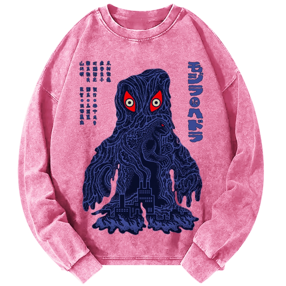 Tokyo-Assassin Japanese Monster Vintage Washed Sweatshirts