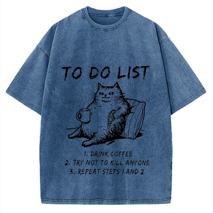 Cat's To-Do List Washed Vintage Washed T-shirt