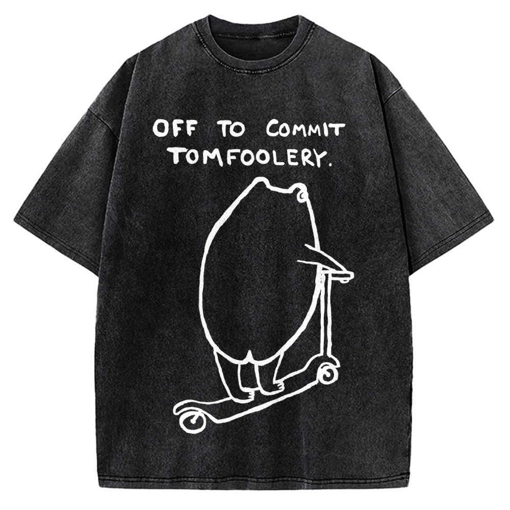 Off To Commit Tomfoolery Frog Loves Vintage Washed T-shirt