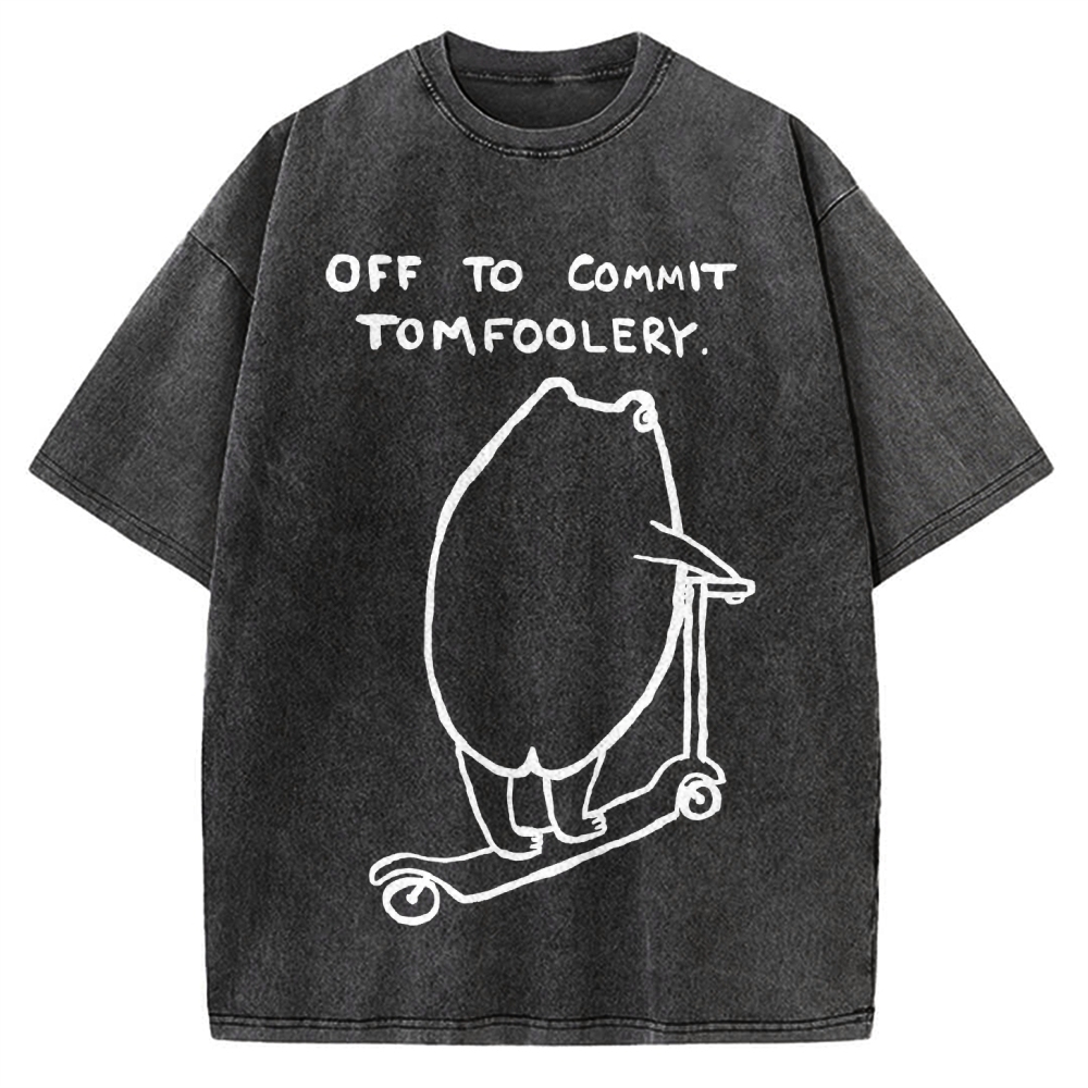 Off To Commit Tomfoolery Frog Loves Vintage Washed T-shirt