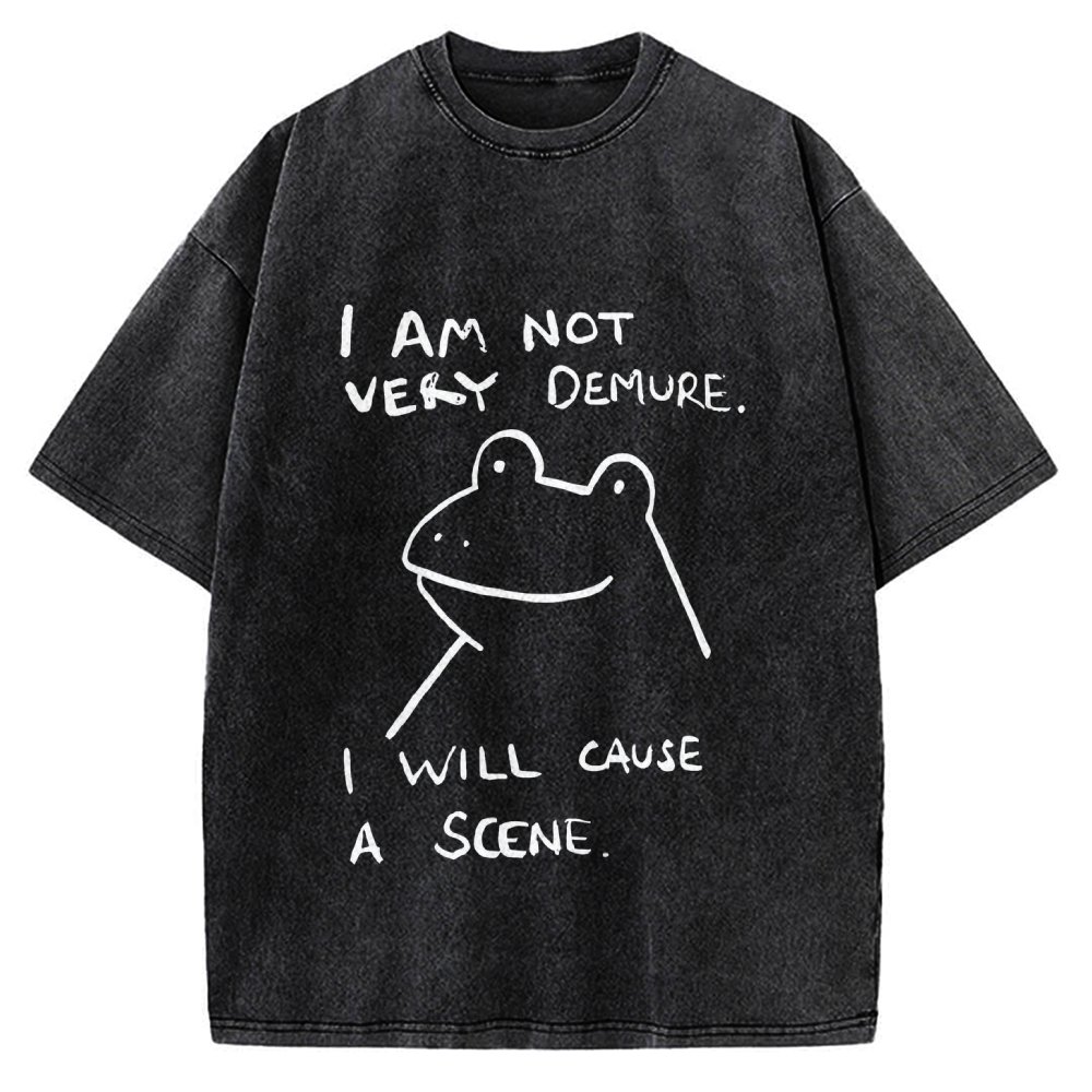 Humorous Frog Vintage Washed T-shirt