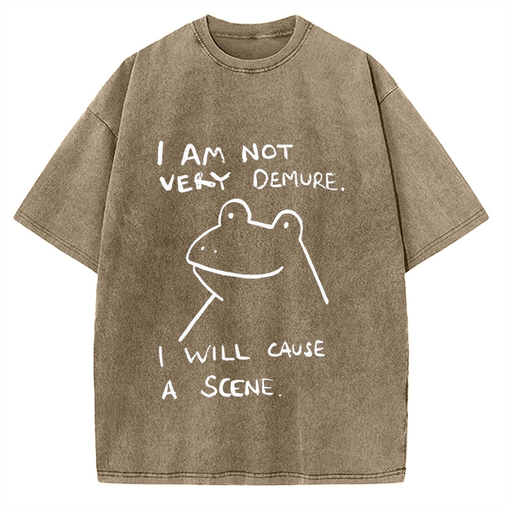 Humorous Frog Vintage Washed T-shirt