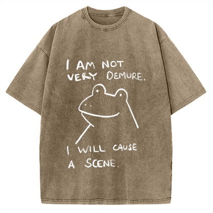 Humorous Frog Vintage Washed T-shirt