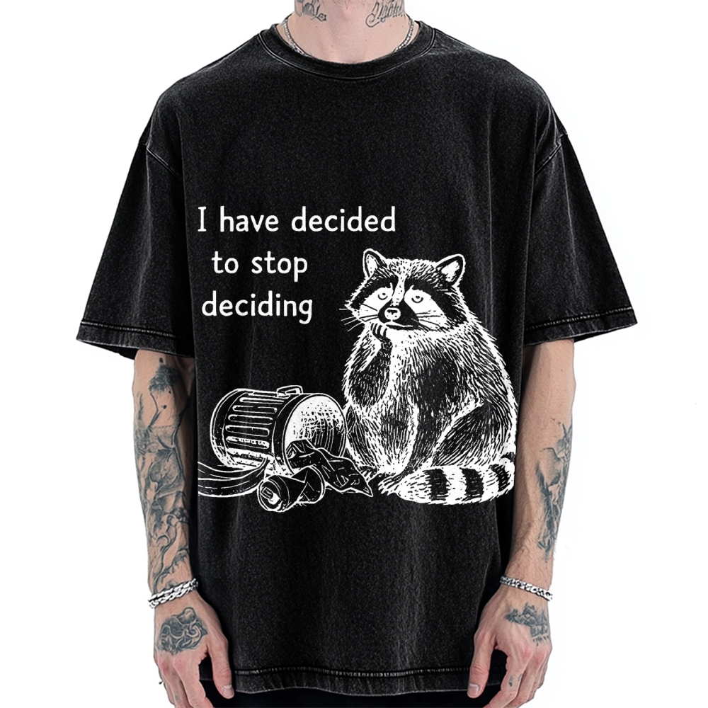 Raccoon Stops Making Choices Vintage Washed T-shirt