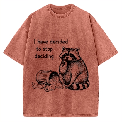 Raccoon Stops Making Choices Vintage Washed T-shirt
