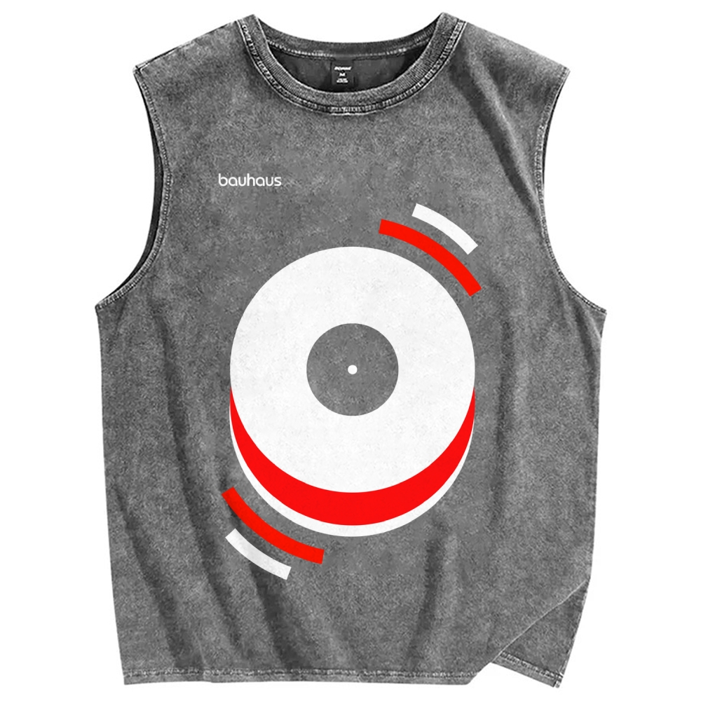 Tokyo-Assassin Bauhaus Musical Happiness Vintage Distressed Washed Tank Top