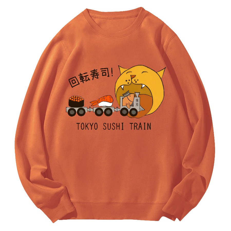 Tokyo Sushi Round Neck Sweatshirt-Zazasy