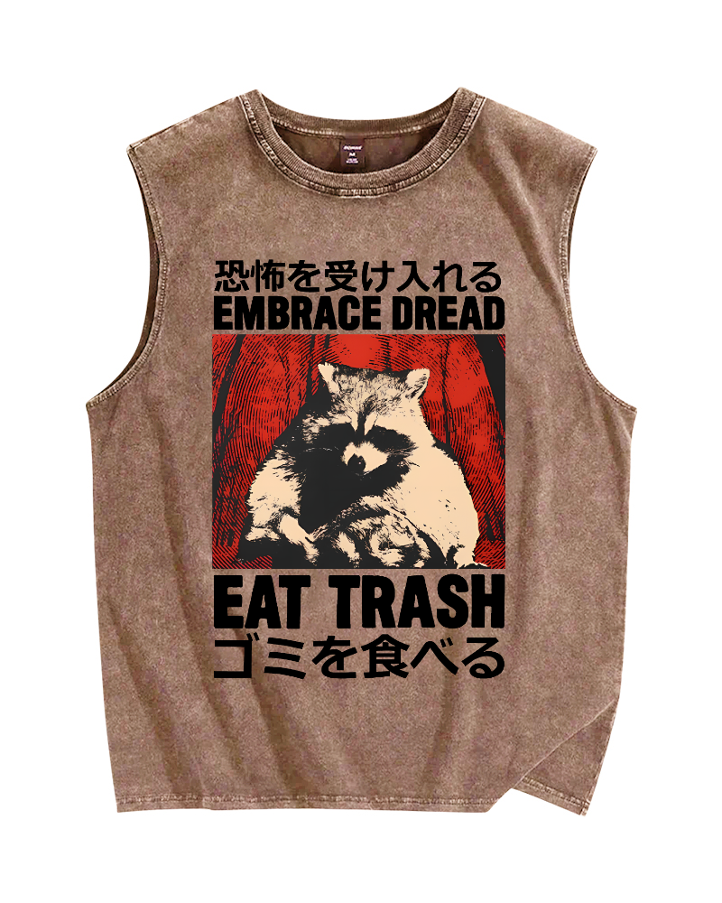 Raccoons Foraging For Food Vintage Distressed Washed Tank-Zazasy