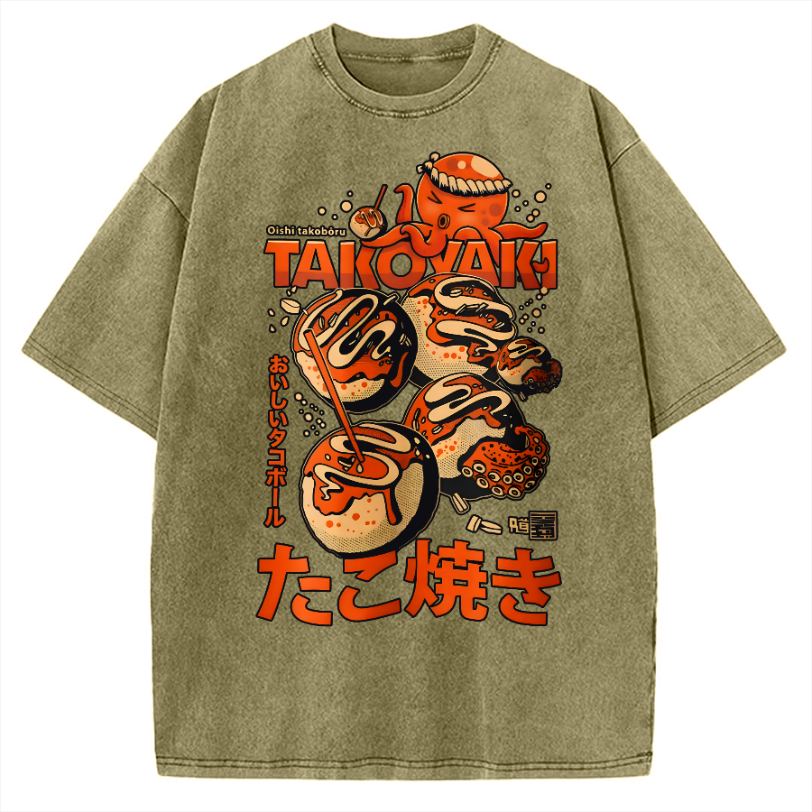 Japanese Takoyaki Vintage Washed T-shirt