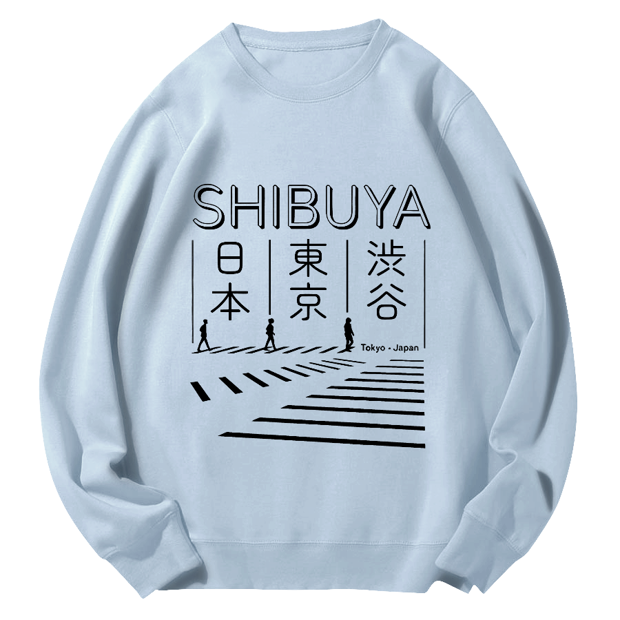 Shibuya Round Neck Sweatshirt-Zazasy