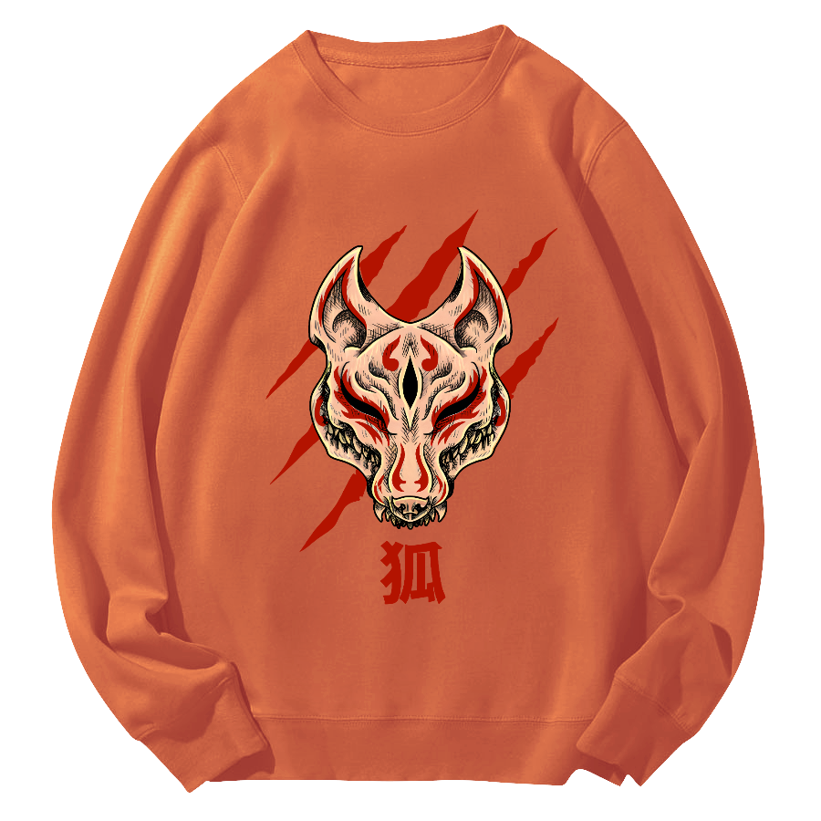 Fierce Fox Japan Round Neck Sweatshirt-Zazasy
