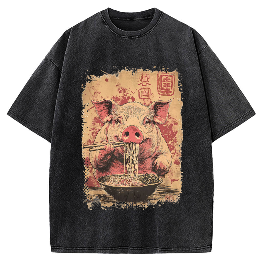 Ramen Piggy Vintage Washed T-shirt
