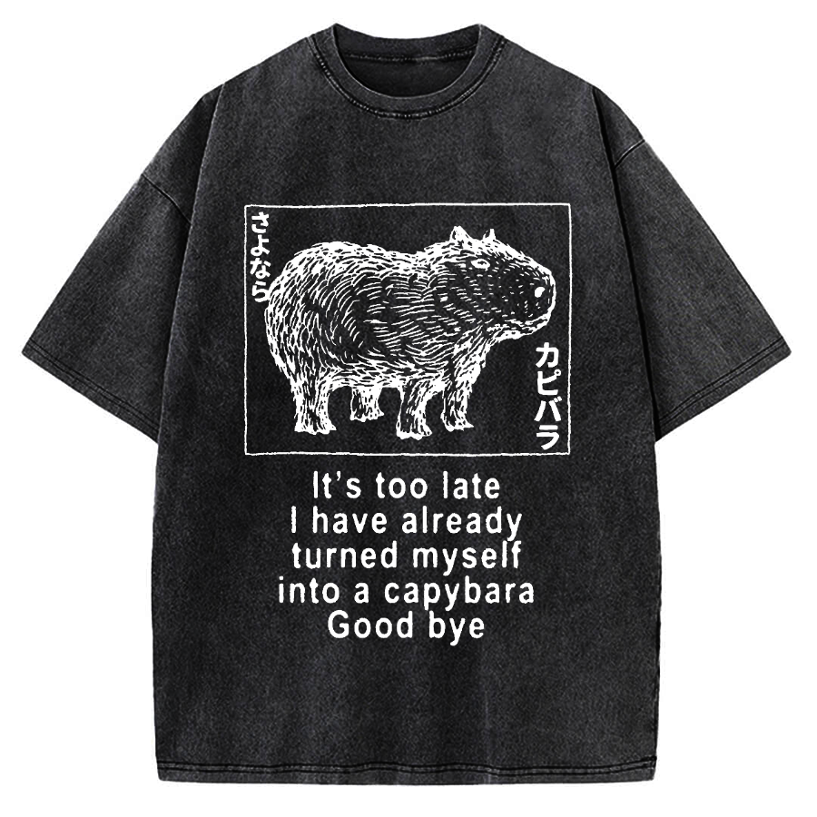 Tokyo-Assassin I have turned myself into a capybara Vintage Washed T-shirt