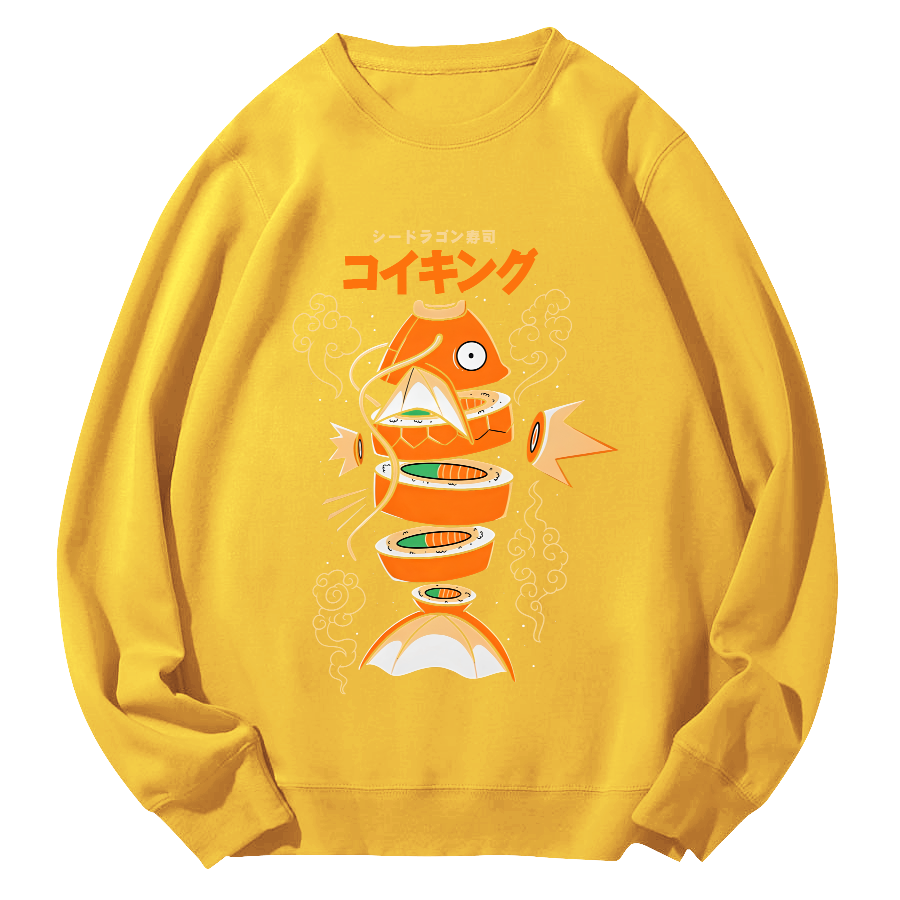 Japanese Seafood Round Neck Sweatshirt-Zazasy