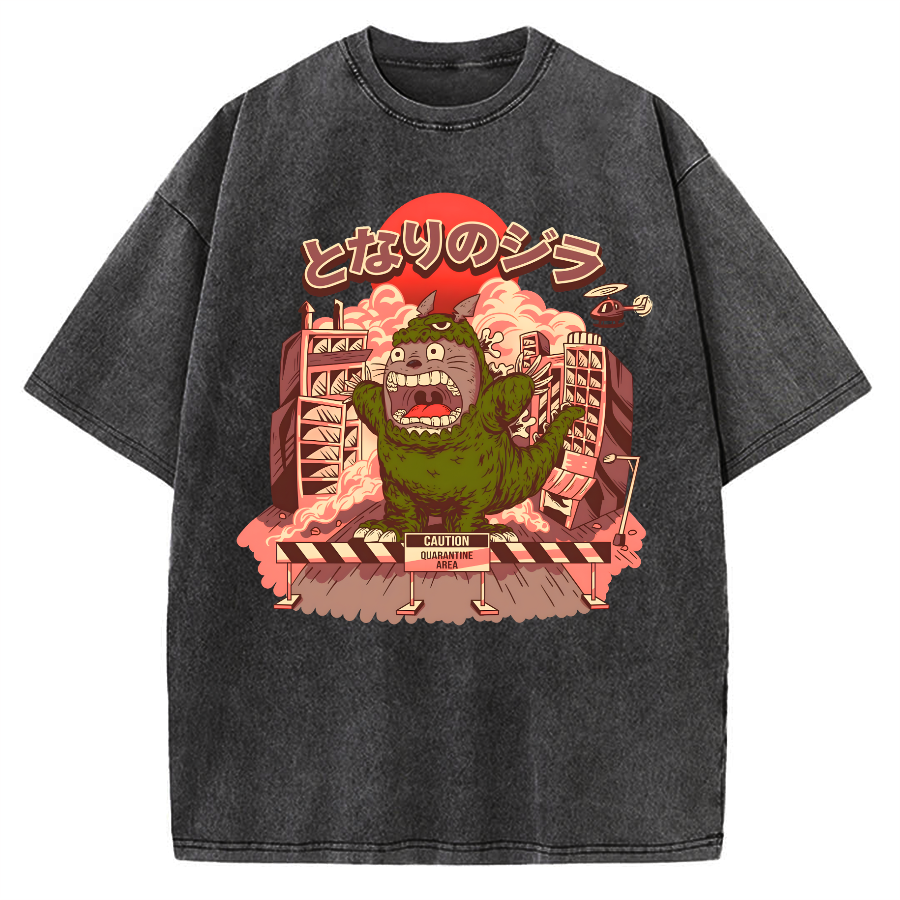 Tokyo-Assassin My Neighbor Zilla Kaiju Vintage Washed T-shirt