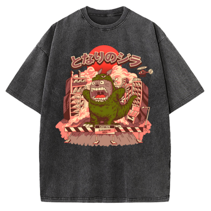 Tokyo-Assassin My Neighbor Zilla Kaiju Vintage Washed T-shirt