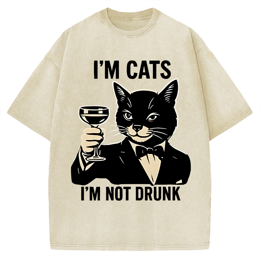 Cat Cheers Meme Funny Vintage Washed T-shirt