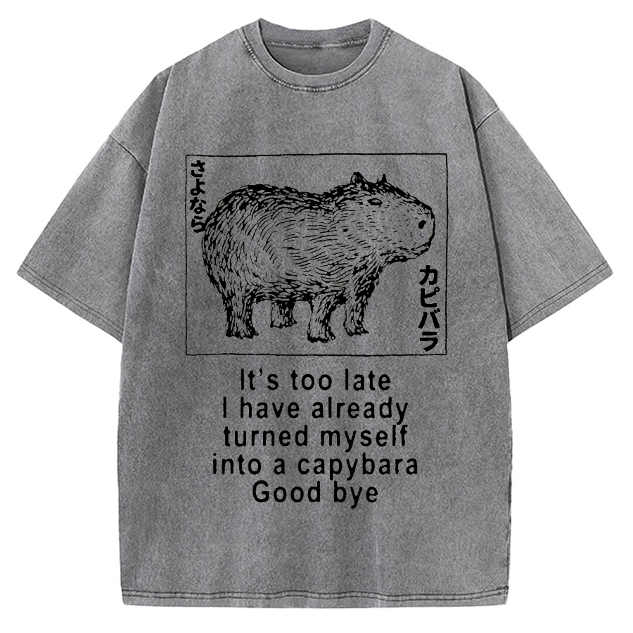 Tokyo-Assassin I have turned myself into a capybara Vintage Washed T-shirt