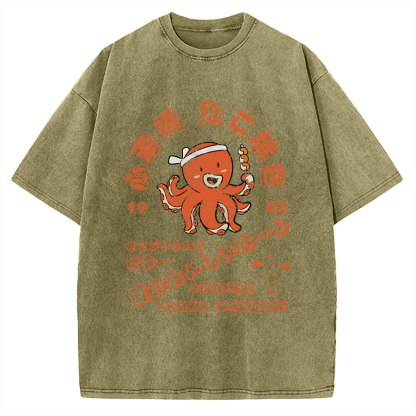 Osaka Shinsaibashi Takoyaki 1982 Vintage Washed T-shirt