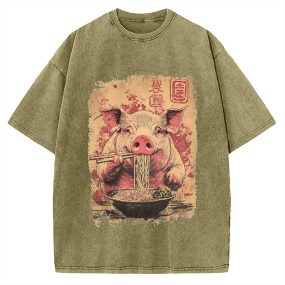 Ramen Piggy Vintage Washed T-shirt