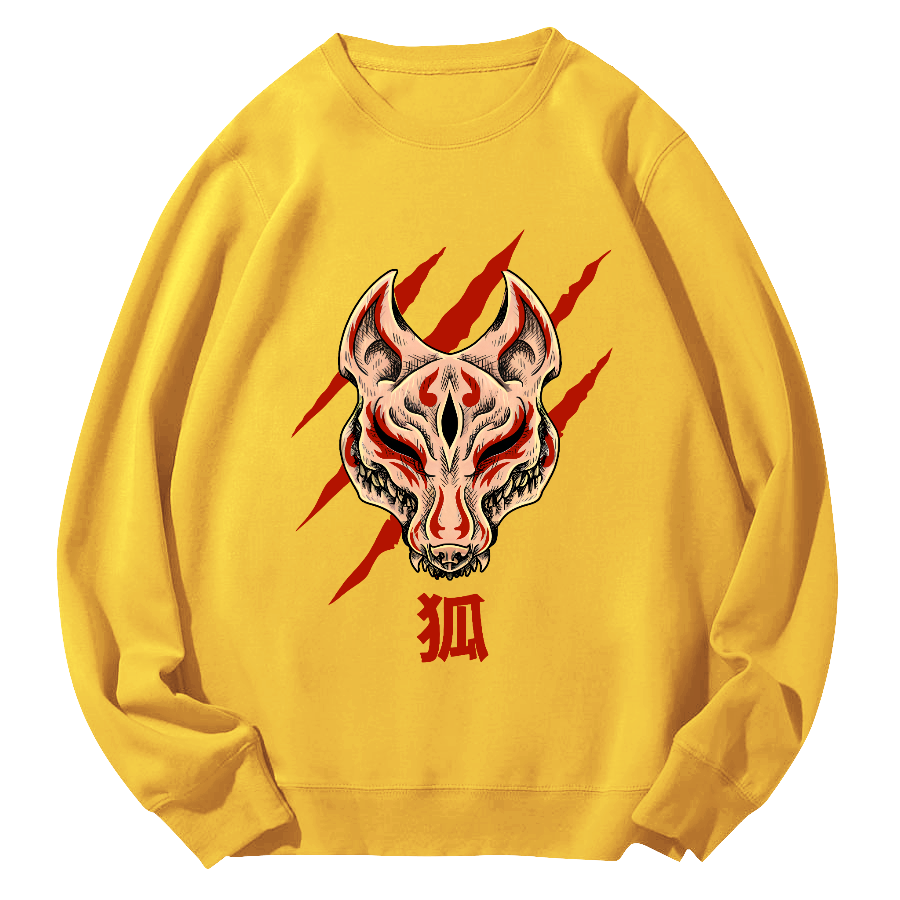 Fierce Fox Japan Round Neck Sweatshirt-Zazasy
