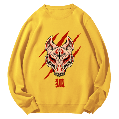 Fierce Fox Japan Round Neck Sweatshirt-Zazasy