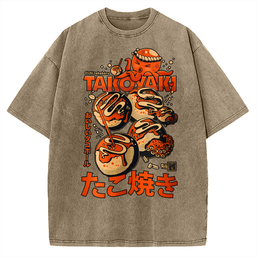Japanese Takoyaki Vintage Washed T-shirt