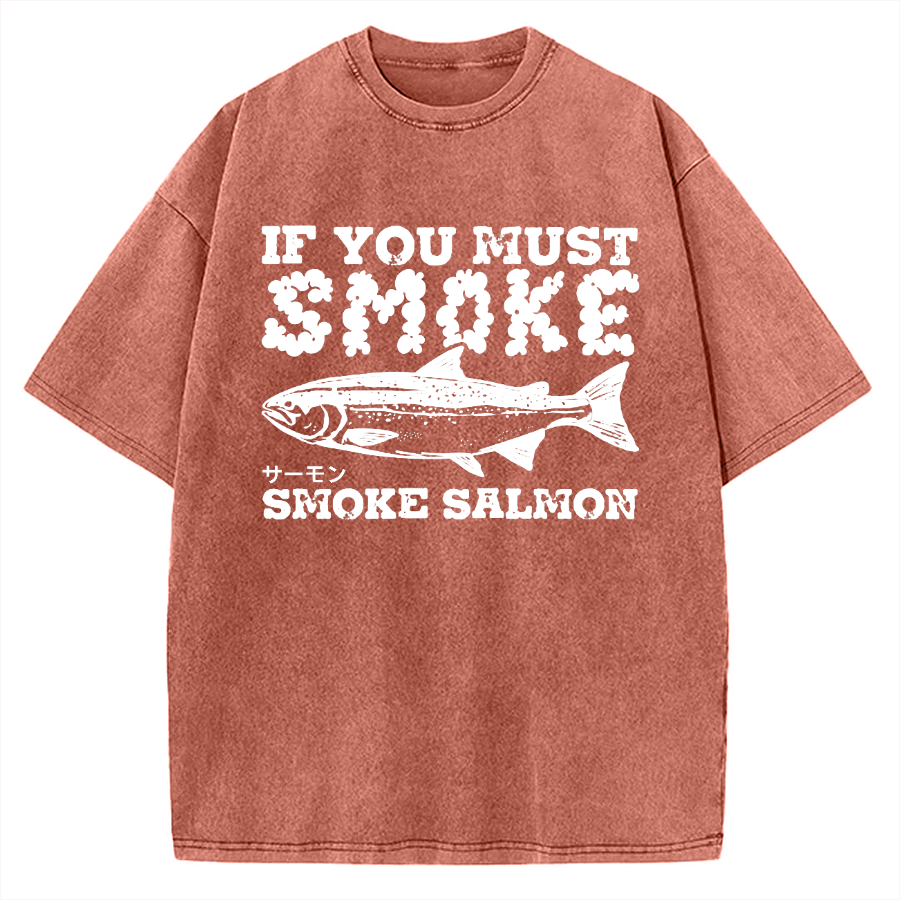 Tokyo-Assassin Smoke Salmon Vintage Washed T-shirt