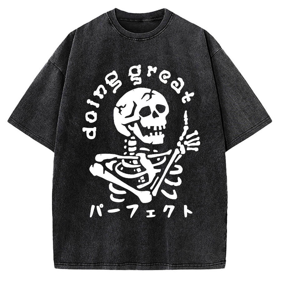 Tokyo-Assassin Encouragement Of The Skeleton Vintage Washed T-shirt