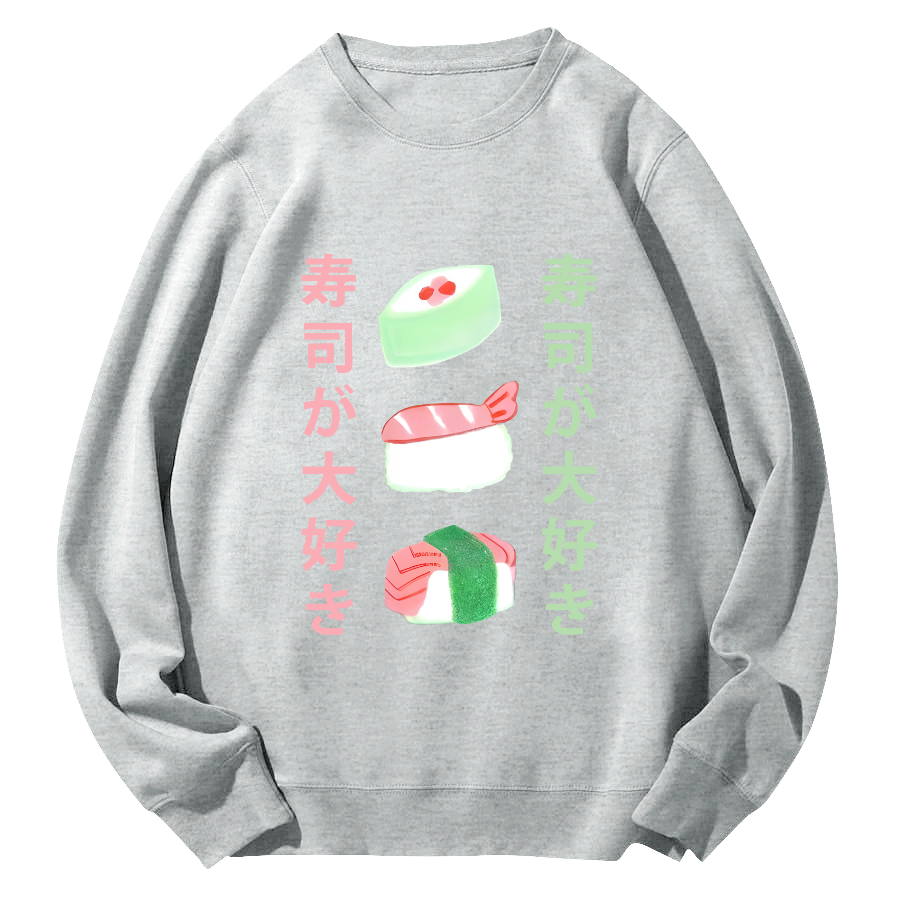 Delicious Sushi Round Neck Sweatshirt-Zazasy