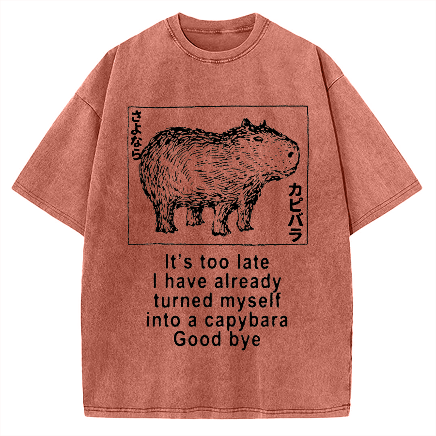 Tokyo-Assassin I have turned myself into a capybara Vintage Washed T-shirt