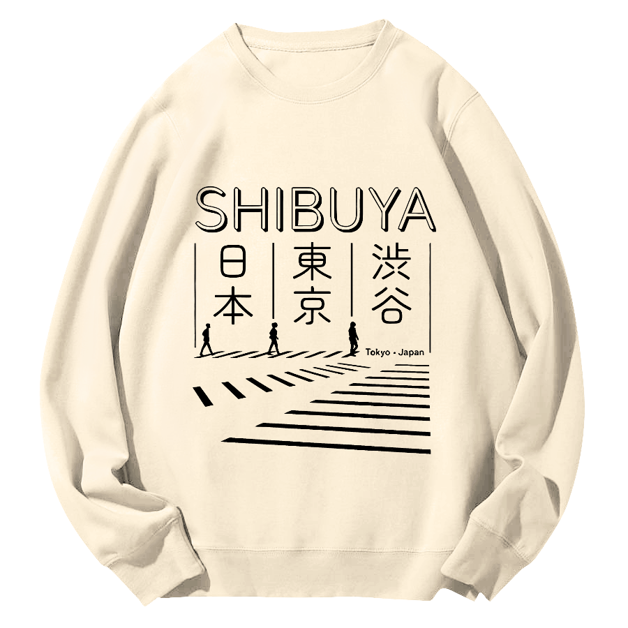 Shibuya Round Neck Sweatshirt-Zazasy