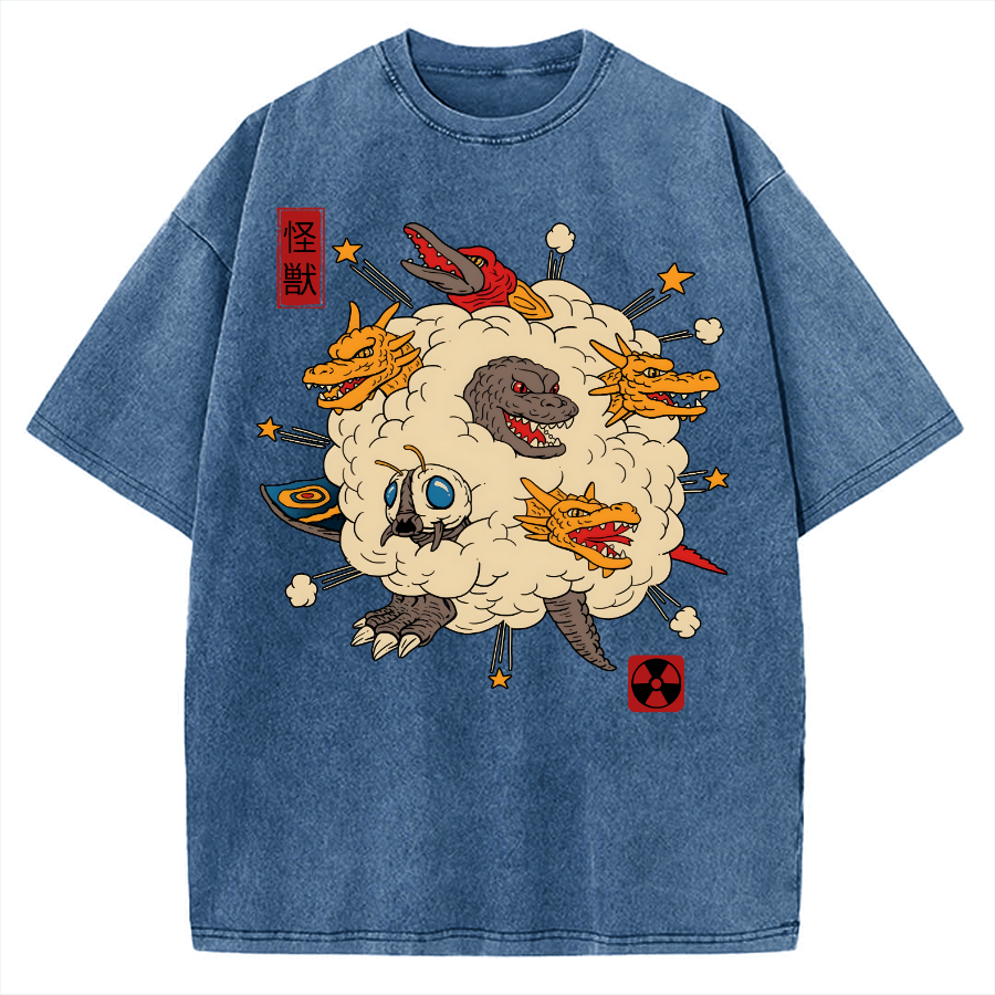 Tokyo-Assassin Monster Fight Vintage Washed T-shirt