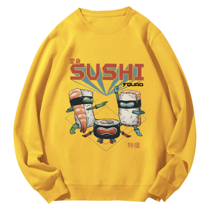 Tokyo Sushi Round Neck Sweatshirt-Zazasy