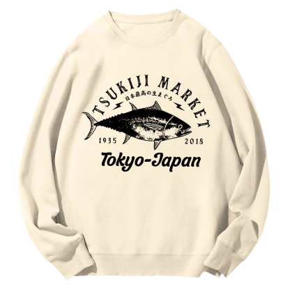 The Highest Quality Tuna in Japan Round Neck Sweatshirt-Zazasy