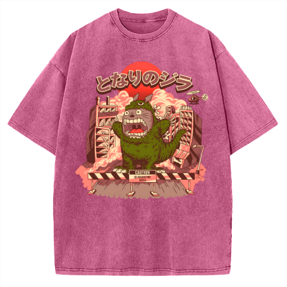 Tokyo-Assassin My Neighbor Zilla Kaiju Vintage Washed T-shirt