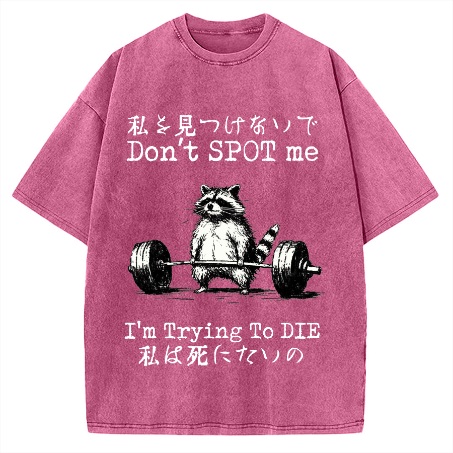 Don't Spot Me I'm Trying To Die Raccoon Vintage Washed T-shirt