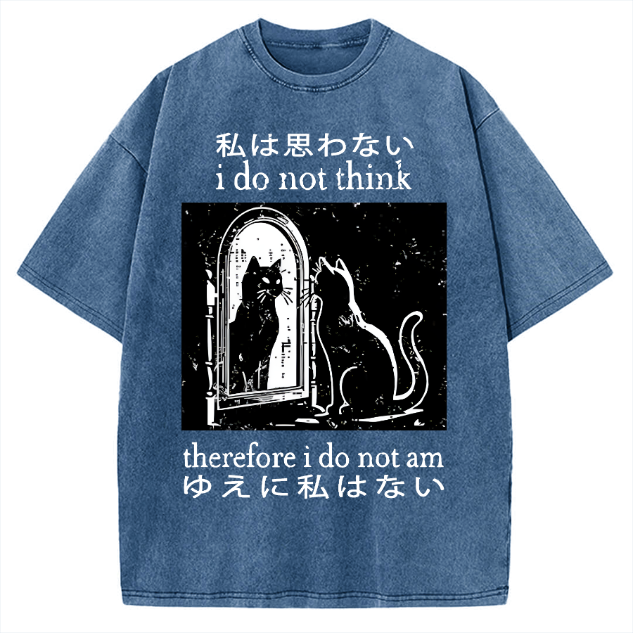 Thinking Cat Vintage Washed T-shirt