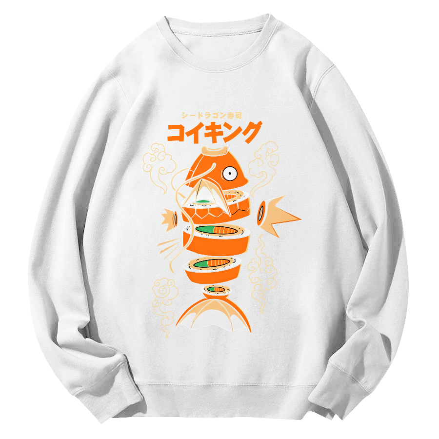 Japanese Seafood Round Neck Sweatshirt-Zazasy